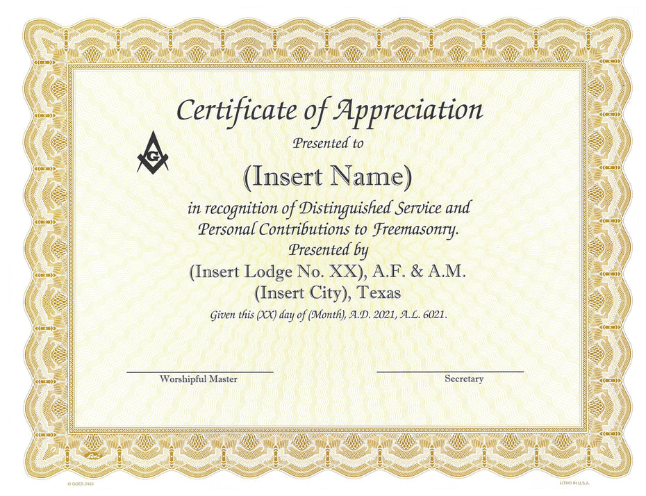 Grand Lodge Awards – The Grand Lodge of Texas