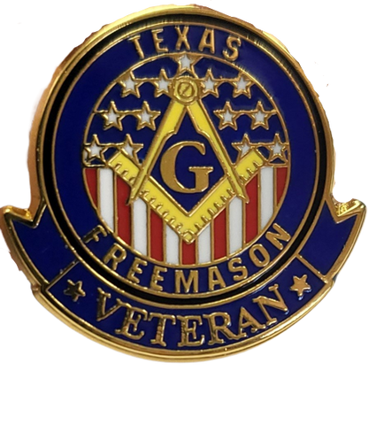 Texas Freemason Veteran Lapel Pin