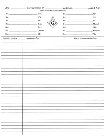 Form 126- Secretary's Minutes Pad