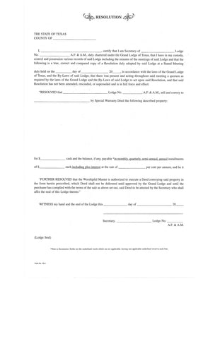Form 76-A- Resolution