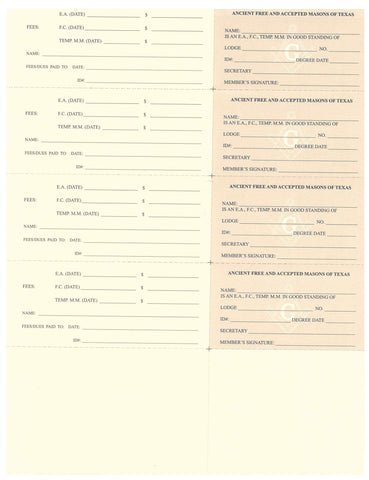Form 56- Standard Dues Cards for EA and FC