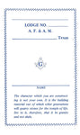 Form 127- Newly Raised Master Mason Info. Cards