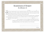 Form 103- Resolutions of Respect